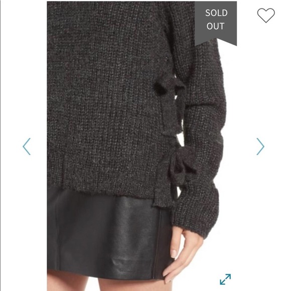 ASTR The Label Lexie Side Tie Sweater Wool Blend Graphite Gray S - Picture 8 of 8